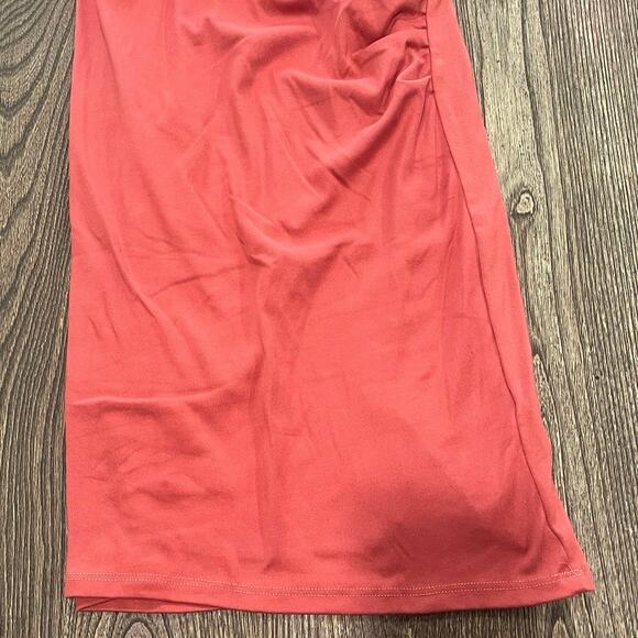 Hello Miz V-Neck Ruched Maternity/Nursing Dress Sleeveless Stretch Rust Size S - Picture 2 of 8